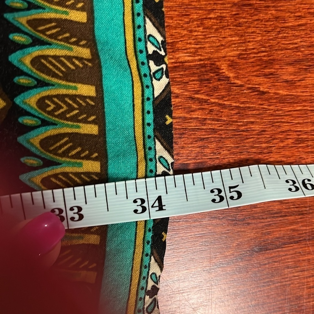 Flying Tomato Womens Mini Dress M Black Green Tribal Print Embroidery 100% Rayon - Picture 12 of 13